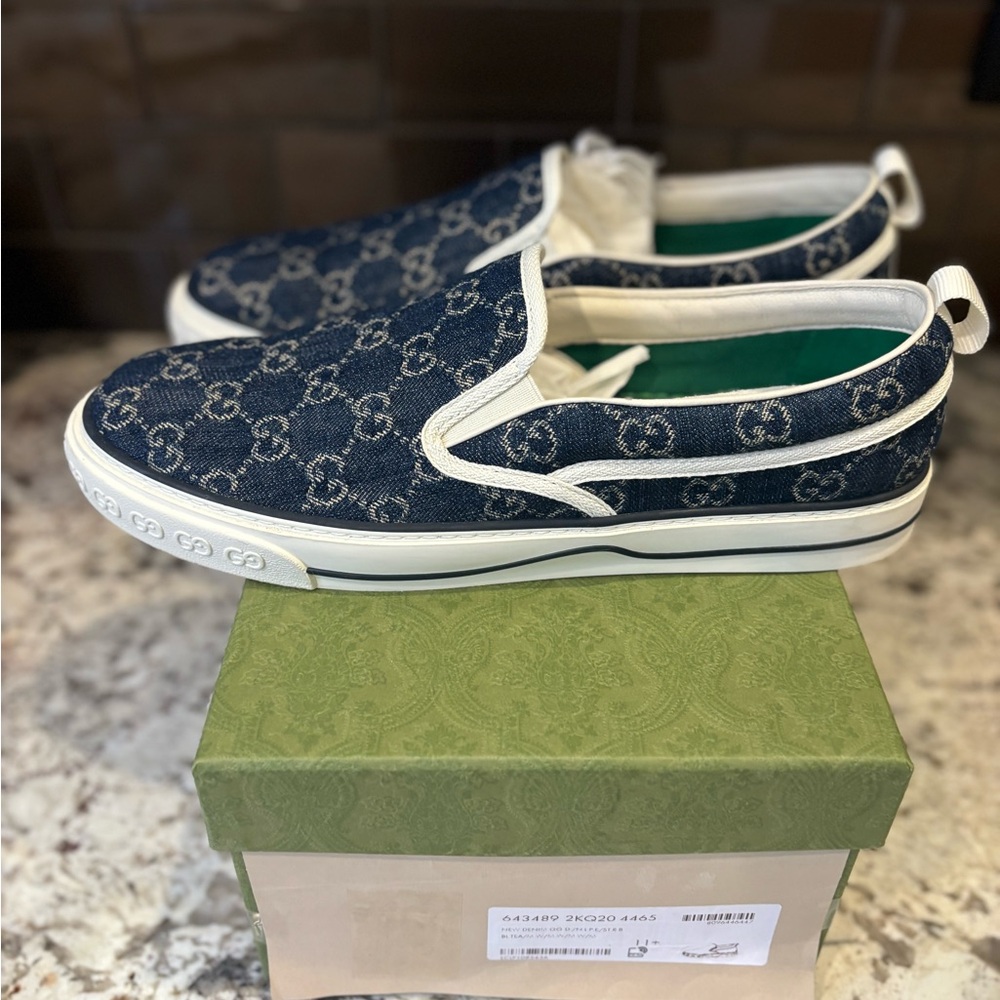 Men’s US  size 12 Gucci sneakers worn only once absolutely mint .